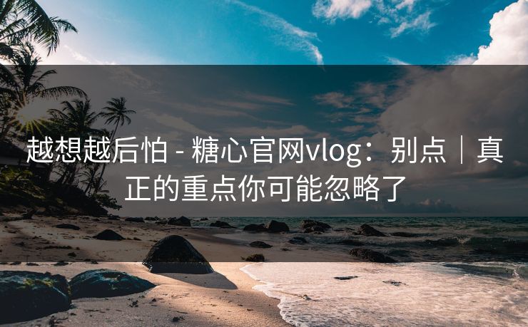 越想越后怕 - 糖心官网vlog：别点｜真正的重点你可能忽略了