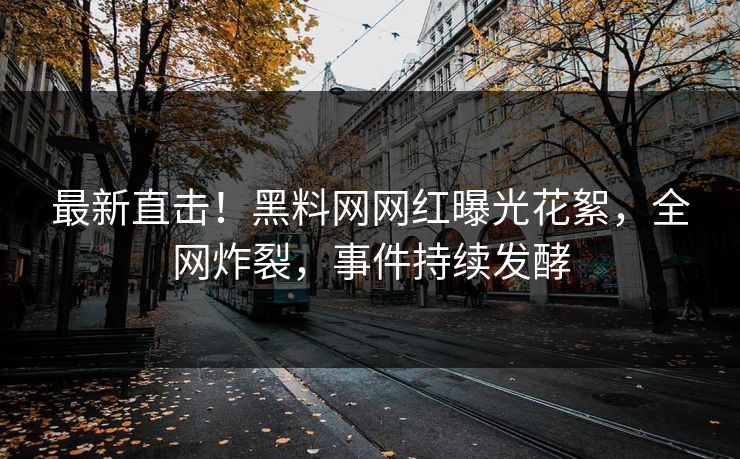 最新直击！黑料网网红曝光花絮，全网炸裂，事件持续发酵