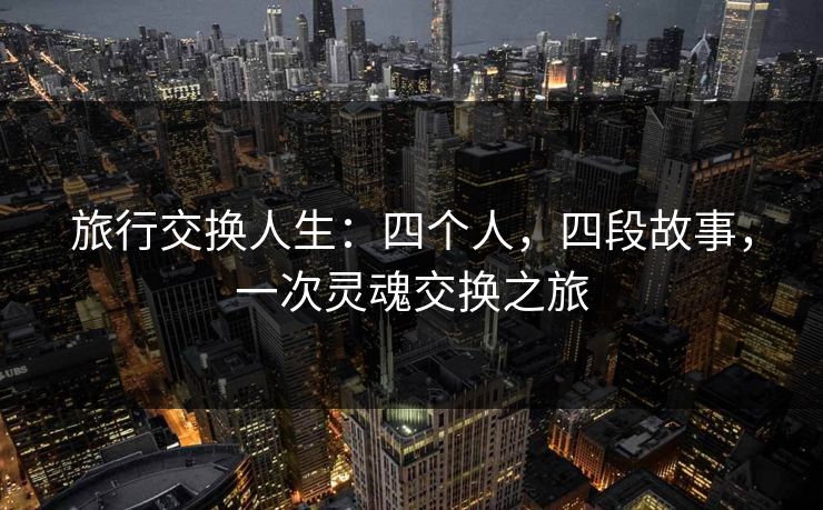 旅行交换人生:四个人,四段故事,一次灵魂交换之旅 旅行交换人生:四个人,四段故事,一次灵魂交换之旅